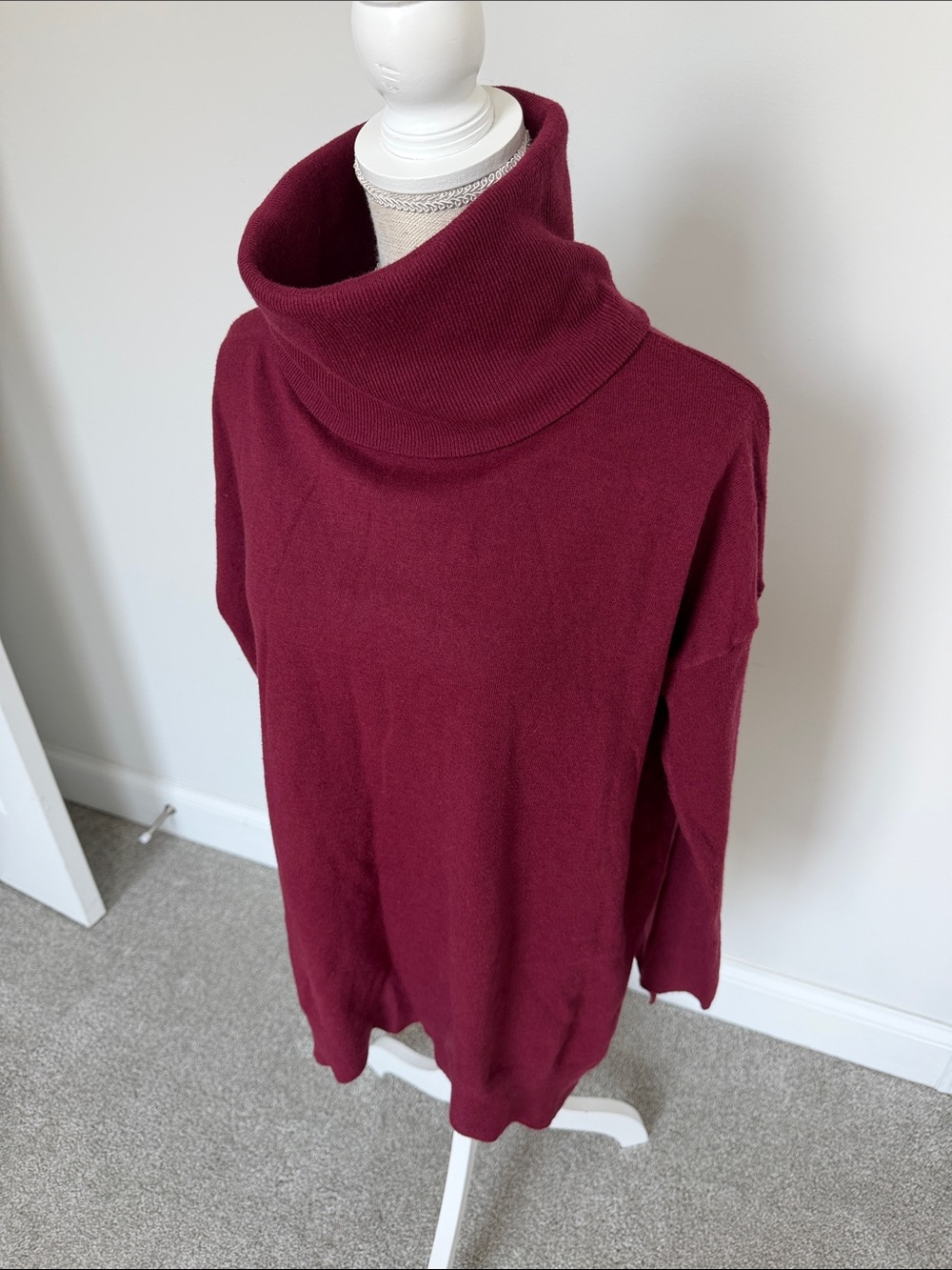 Sweet Romeo Wine Cowl Neck Turtleneck Sweater